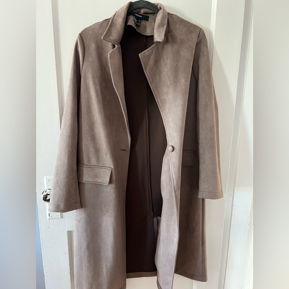 Forever 21 Oversized Suede Maxi Coat